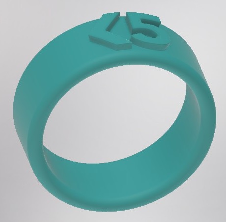 image of a 3d printed ring with an embossed k5 logo